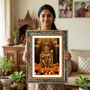 Lord Hanuman Decorative Photo Frame With White Mount | Premium Wall & Tabletop Picture Frame | Home, Office & Temple Decoration | 10x14 Inch (Pack Of 1) (F33227) Lord Hanuman Decorative Photo Frame With White Mount | Premium Wall & Tabletop Picture Frame | Home, Office & Temple Decoration | 10x14 Inch (Pack Of 1) (F33227)