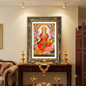 Lakshmi Decorative Photo Frame With White Mount | Premium Wall & Tabletop Picture Frame | Home, Office & Temple Decoration | 10x14 Inch (Pack Of 1) (F32424)