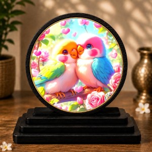 Car Dashboard Wooden Love Birds Showpiece | 4 X 4.5 Inch Sublimation Printed Decorative Stand | 4 Mm MDF | Home Decor | Made in India (F33507) Car Dashboard Wooden Love Birds Showpiece | 4 X 4.5 Inch Sublimation Printed Decorative Stand | 4 Mm MDF | Home Decor | Made in India (F33507)