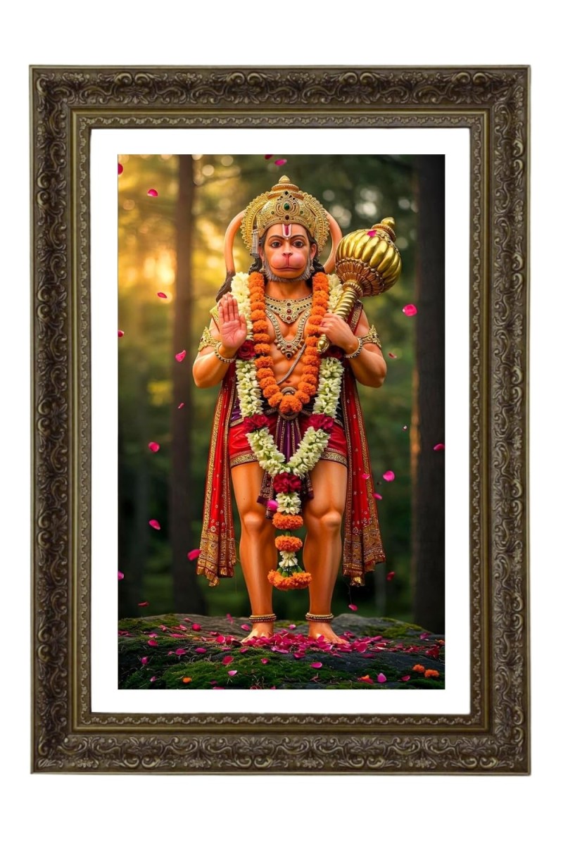 Lord Hanuman Big Photo Frame - 20x28 Inches For Home,Temple & Office Decoration (F10730)