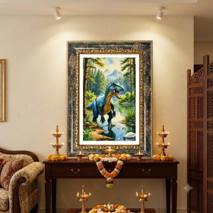 Dinosaur In Jungle Decorative Photo Frame With White Mount | Premium Wall & Tabletop Picture Frame | Home, Office & Temple Decoration | 8x12 Inch (Pack Of 1) (F31389) Dinosaur In Jungle Decorative Photo Frame With White Mount | Premium Wall & Tabletop Picture Frame | Home, Office & Temple Decoration | 8x12 Inch (Pack Of 1) (F31389)