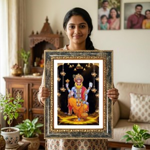 Narasimha Decorative Photo Frame With White Mount | Premium Wall & Tabletop Picture Frame | Home, Office & Temple Decoration | 8x12 Inch (Pack Of 1) (F31562) Narasimha Decorative Photo Frame With White Mount | Premium Wall & Tabletop Picture Frame | Home, Office & Temple Decoration | 8x12 Inch (Pack Of 1) (F31562)