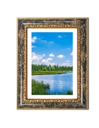 Goddess Durga Decorative Photo Frame With White Mount | Premium Wall & Tabletop Picture Frame | Home, Office & Temple Decoration | 12x16 Inch (Pack Of 1) (F31363)