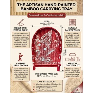 Handicrafts Bamboo Kulo Tray â€“ Handmade & Hand-Painted Soop/Kulo Basket with Traditional Art Design | DecorativeTray for Puja, Wedding Rituals, Home DÃ©cor, Storage & Gifting