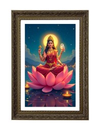 Goddess Lakmi Big Photo Frame - 20x28 Inches For Home,Temple & Office Decoration (F10723)