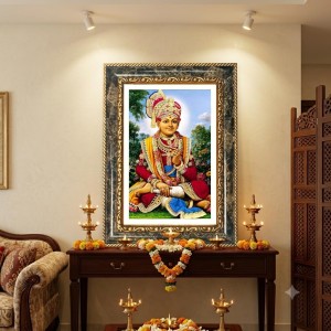 Bal Krishna Decorative Photo Frame With White Mount | Premium Wall & Tabletop Picture Frame | Home, Office & Temple Decoration | 10x14 Inch (Pack Of 1) (F32557)