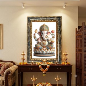 Ganeshaa Decorative Photo Frame With White Mount | Premium Wall & Tabletop Picture Frame | Home, Office & Temple Decoration | 10x14 Inch (Pack Of 1) (F33237)