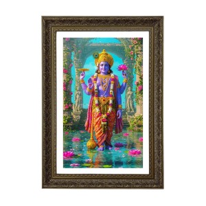 Lord Vishnu Big Photo Frame - 20x28 Inches For Home,Temple & Office Decoration (F10711)