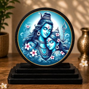 Car Dashboard Wooden Lord Shiva and Parvati Showpiece | 4 X 4.5 Inch Sublimation Printed Decorative Stand | 4 Mm MDF | Home Decor | Made in India (F33386) Car Dashboard Wooden Lord Shiva and Parvati Showpiece | 4 X 4.5 Inch Sublimation Printed Decorative Stand | 4 Mm MDF | Home Decor | Made in India (F33386)