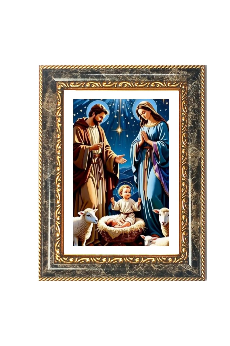 Jesus Christ Decorative Photo Frame With White Mount | Premium Wall & Tabletop Picture Frame | Home, Office & Temple Decoration | 8x12 Inch (Pack Of 1) (F31382)