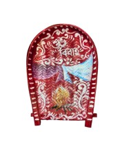 Handicrafts Bamboo Kulo Tray â€“ Handmade & Hand-Painted Soop/Kulo Basket with Traditional Art Design | DecorativeTray for Puja, Wedding Rituals, Home DÃ©cor, Storage & Gifting (Subha Bibaha)