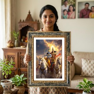 Ram And Sita Decorative Photo Frame With White Mount | Premium Wall & Tabletop Picture Frame | Home, Office & Temple Decoration | 8x12 Inch (Pack Of 1) (F32637) Ram And Sita Decorative Photo Frame With White Mount | Premium Wall & Tabletop Picture Frame | Home, Office & Temple Decoration | 8x12 Inch (Pack Of 1) (F32637)