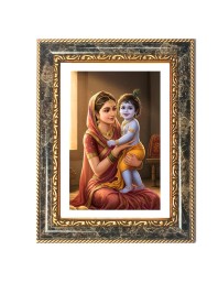 Goddess Yashoda Shri Little Krishna Decorative Photo Frame With White Mount | Premium Wall & Tabletop Picture Frame | Home, Office & Temple Decoration | 8x12 Inch (Pack Of 1) (F32522)