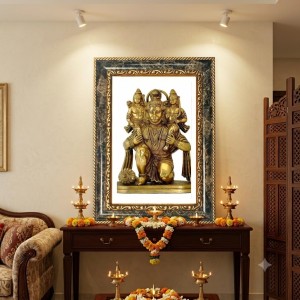 Hanuman Decorative Photo Frame With White Mount | Premium Wall & Tabletop Picture Frame | Home, Office & Temple Decoration | 8x12 Inch (Pack Of 1) (F33118)