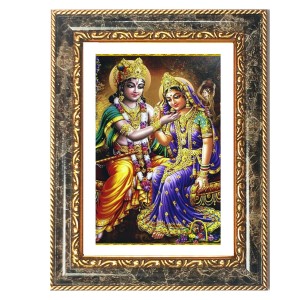Radhaa Krishna Decorative Photo Frame With White Mount | Premium Wall & Tabletop Picture Frame | Home, Office & Temple Decoration | 8x12 Inch (Pack Of 1) (F31429)