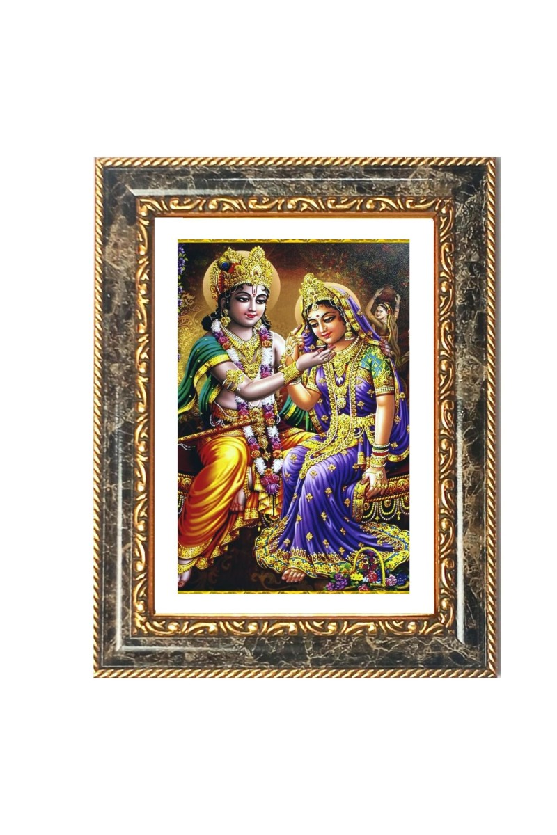 Radhaa Krishna Decorative Photo Frame With White Mount | Premium Wall & Tabletop Picture Frame | Home, Office & Temple Decoration | 8x12 Inch (Pack Of 1) (F31429)
