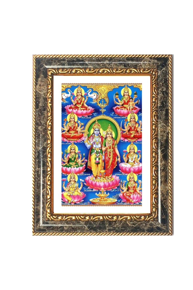 Lakshmi Decorative Photo Frame With White Mount | Premium Wall & Tabletop Picture Frame | Home, Office & Temple Decoration | 8x12 Inch (Pack Of 1) (F33190)