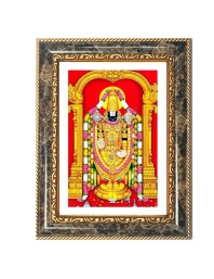 Lord Venkateswara Decorative Photo Frame With White Mount | Premium Wall & Tabletop Picture Frame | Home, Office & Temple Decoration | 8x12 Inch (Pack Of 1) (F32987)