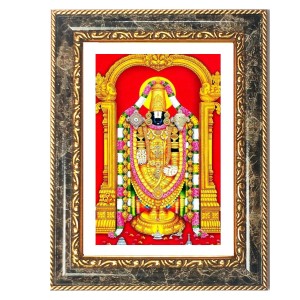 Lord Venkateswara Decorative Photo Frame With White Mount | Premium Wall & Tabletop Picture Frame | Home, Office & Temple Decoration | 8x12 Inch (Pack Of 1) (F32987)