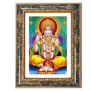 Hanuman Decorative Photo Frame With White Mount | Premium Wall & Tabletop Picture Frame | Home, Office & Temple Decoration | 12x16 Inch (Pack Of 1) (F33231)