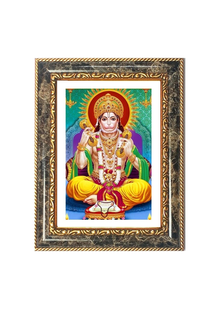 Hanuman Decorative Photo Frame With White Mount | Premium Wall & Tabletop Picture Frame | Home, Office & Temple Decoration | 12x16 Inch (Pack Of 1) (F33231)