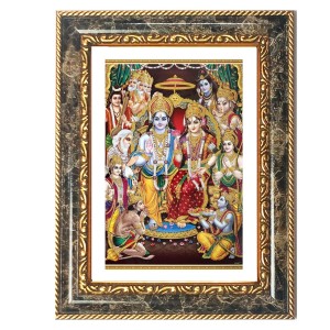 Ram Darbar Decorative Photo Frame With White Mount | Premium Wall & Tabletop Picture Frame | Home, Office & Temple Decoration | 12x16 Inch (Pack Of 1) (F33116)