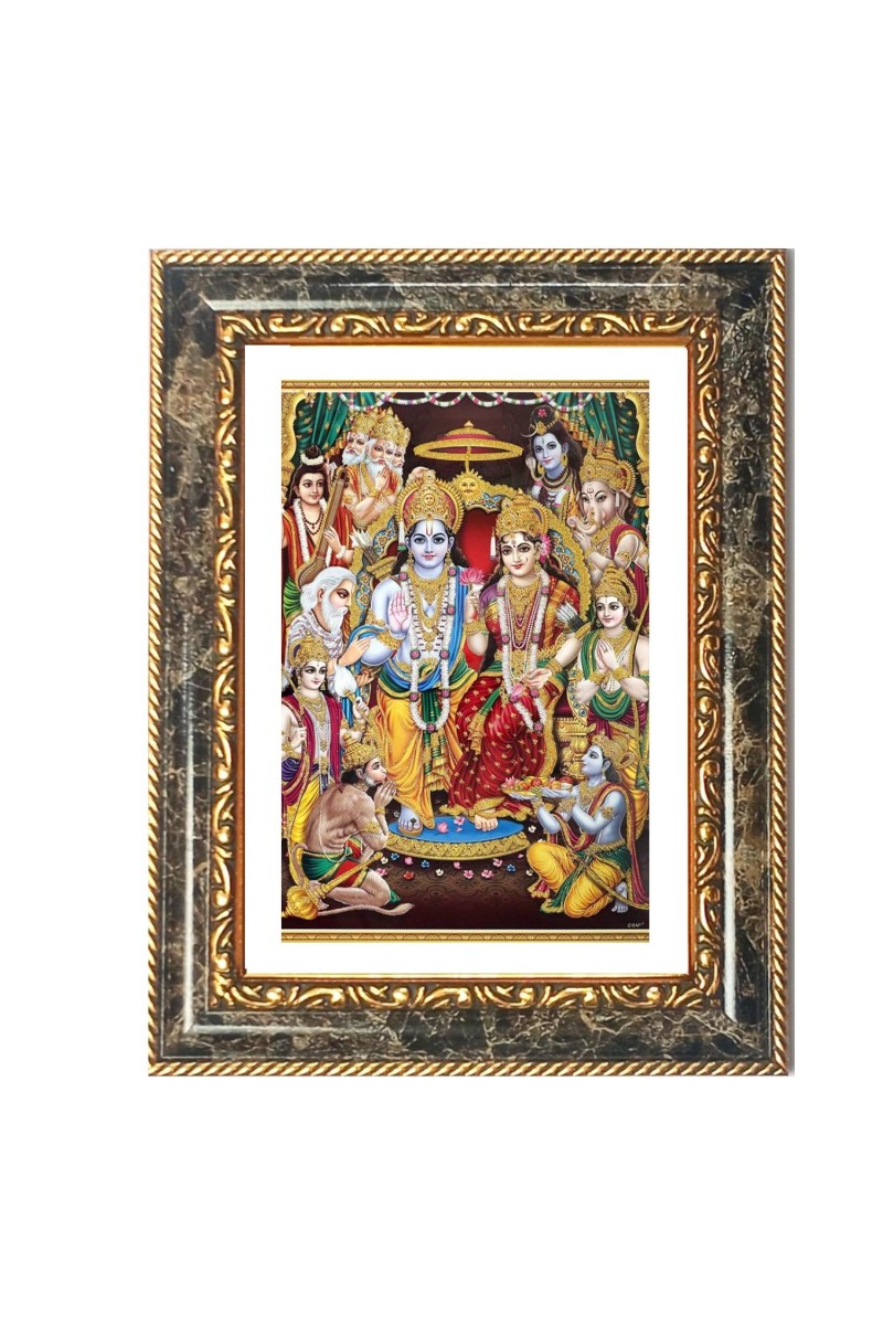 Ram Darbar Decorative Photo Frame With White Mount | Premium Wall & Tabletop Picture Frame | Home, Office & Temple Decoration | 12x16 Inch (Pack Of 1) (F33116)