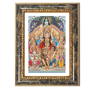 (Durga Parivar) And Lord Shiva Decorative Photo Frame With White Mount | Premium Wall & Tabletop Picture Frame | Home, Office & Temple Decoration | 8x12 Inch (Pack Of 1) (F31221) (Durga Parivar) And Lord Shiva Decorative Photo Frame With White Mount | Premium Wall & Tabletop Picture Frame | Home, Office & Temple Decoration | 8x12 Inch (Pack Of 1) (F31221)