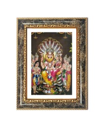 Lakshmi Narasimha Darbar Decorative Photo Frame With White Mount | Premium Wall & Tabletop Picture Frame | Home, Office & Temple Decoration | 10x14 Inch (Pack Of 1) (F31259)