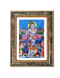 Lord Krishna Decorative Photo Frame With White Mount | Premium Wall & Tabletop Picture Frame | Home, Office & Temple Decoration | 8x12 Inch (Pack Of 1) (F31285)