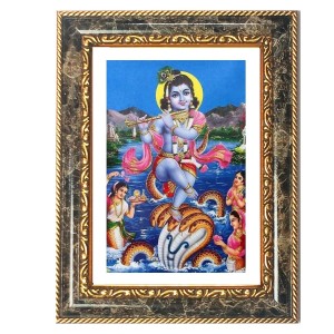 Lord Krishna Decorative Photo Frame With White Mount | Premium Wall & Tabletop Picture Frame | Home, Office & Temple Decoration | 8x12 Inch (Pack Of 1) (F31285)