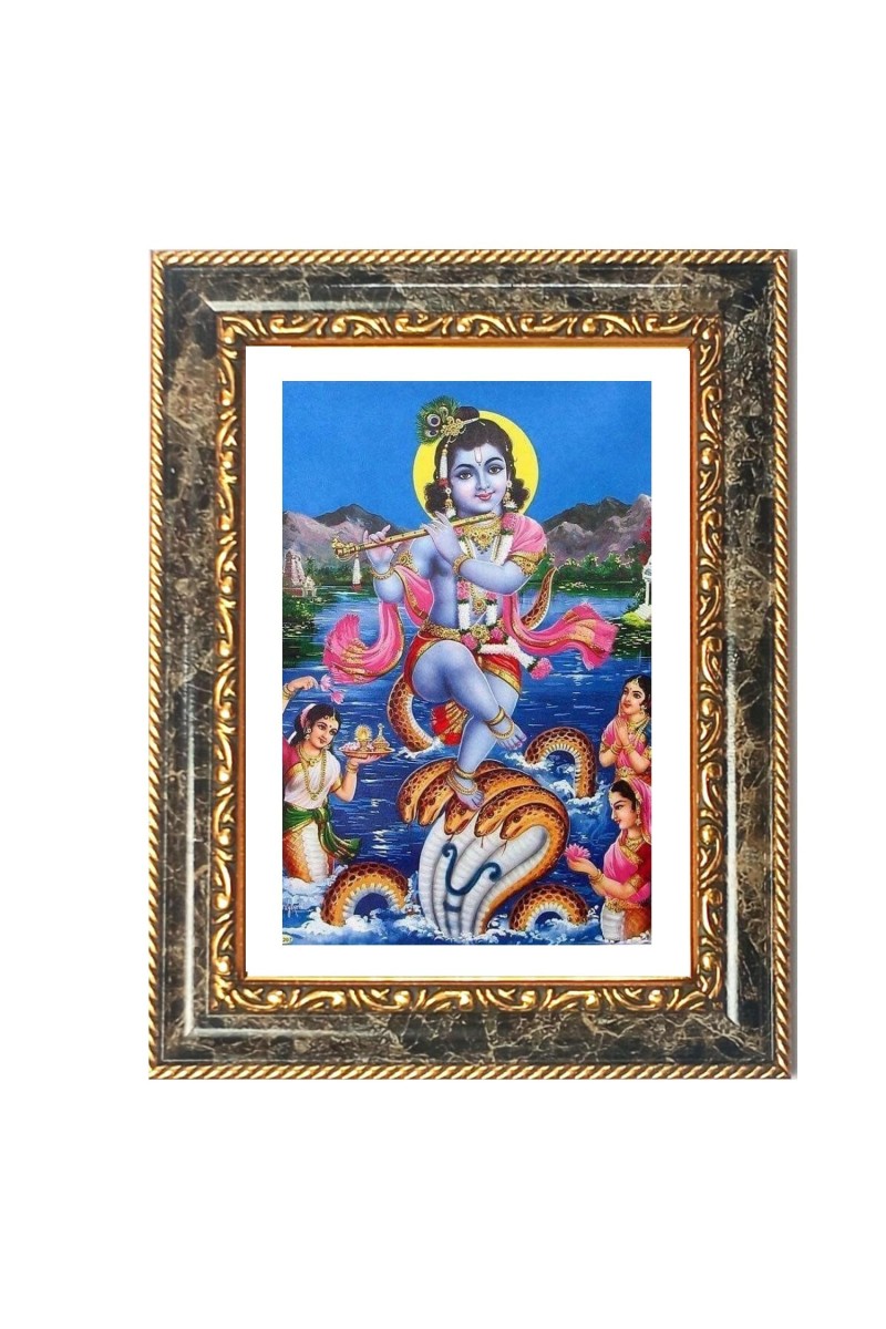Lord Krishna Decorative Photo Frame With White Mount | Premium Wall & Tabletop Picture Frame | Home, Office & Temple Decoration | 8x12 Inch (Pack Of 1) (F31285)