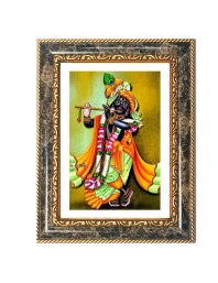 Krishna Decorative Photo Frame With White Mount | Premium Wall & Tabletop Picture Frame | Home, Office & Temple Decoration | 10x14 Inch (Pack Of 1) (F33158)