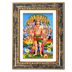 Hanuman Decorative Photo Frame With White Mount | Premium Wall & Tabletop Picture Frame | Home, Office & Temple Decoration | 8x12 Inch (Pack Of 1) (F32426)