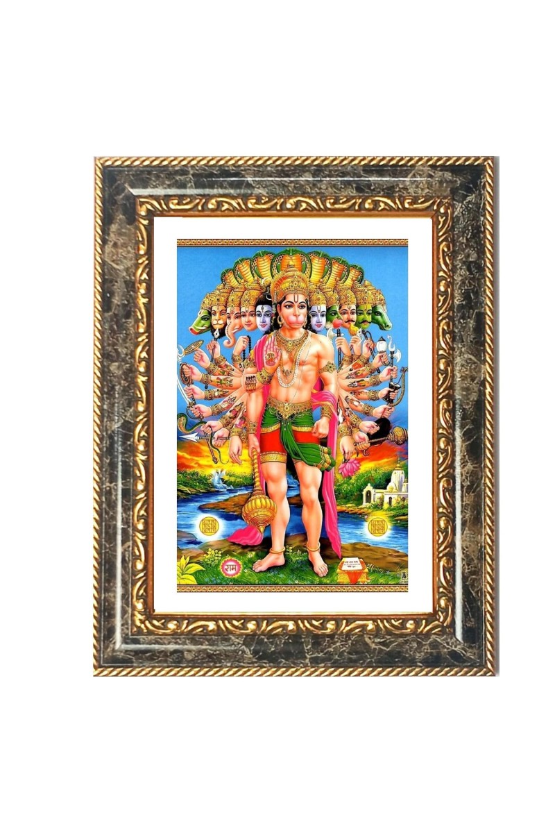 Hanuman Decorative Photo Frame With White Mount | Premium Wall & Tabletop Picture Frame | Home, Office & Temple Decoration | 8x12 Inch (Pack Of 1) (F32426)