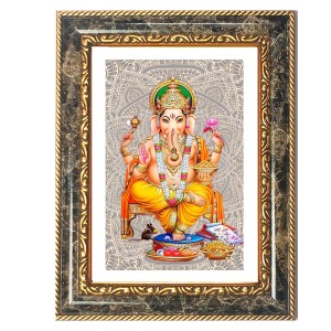 Ganeshaa Decorative Photo Frame With White Mount | Premium Wall & Tabletop Picture Frame | Home, Office & Temple Decoration | 8x12 Inch (Pack Of 1) (F31469)