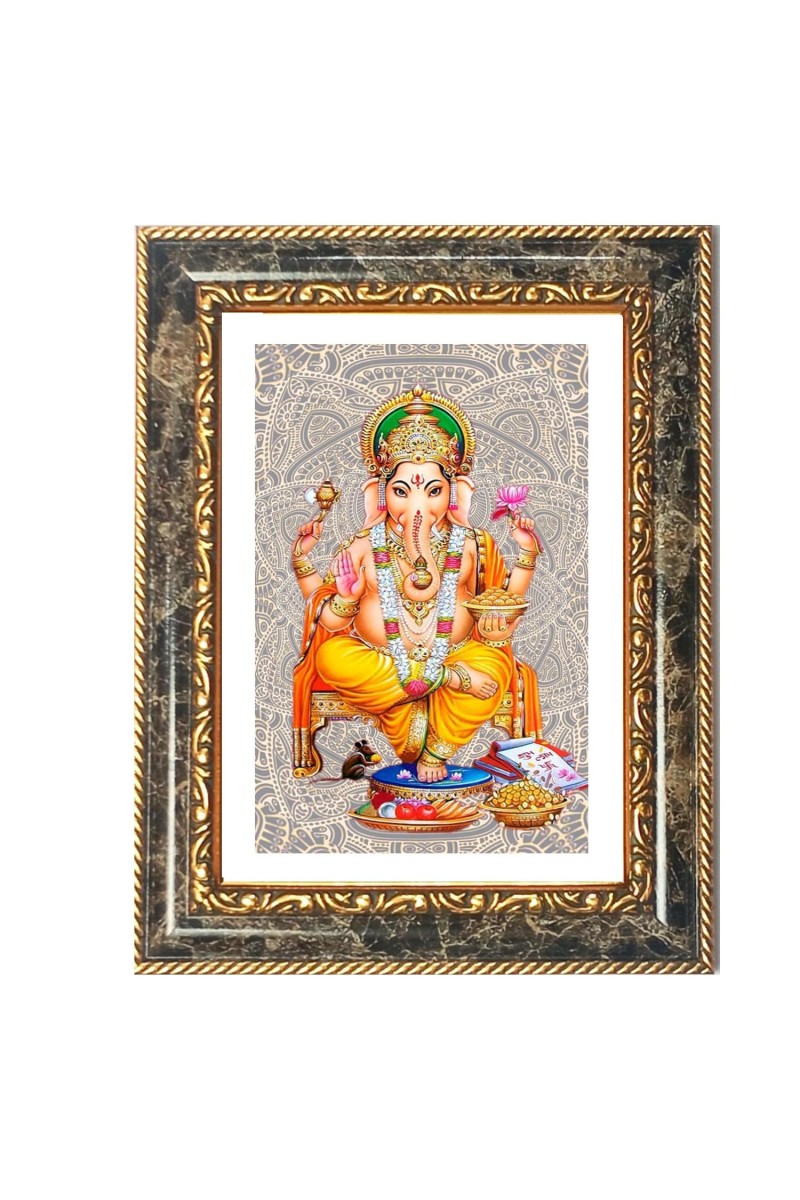 Ganeshaa Decorative Photo Frame With White Mount | Premium Wall & Tabletop Picture Frame | Home, Office & Temple Decoration | 8x12 Inch (Pack Of 1) (F31469)