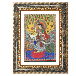 Saraswati Decorative Photo Frame With White Mount | Premium Wall & Tabletop Picture Frame | Home, Office & Temple Decoration | 8x12 Inch (Pack Of 1) (F31565)