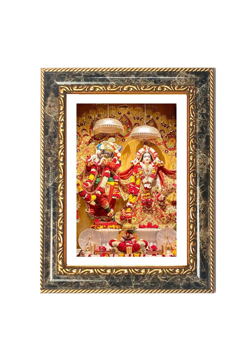 Radhaa Krishna Decorative Photo Frame With White Mount | Premium Wall & Tabletop Picture Frame | Home, Office & Temple Decoration | 8x12 Inch (Pack Of 1) (F32405)