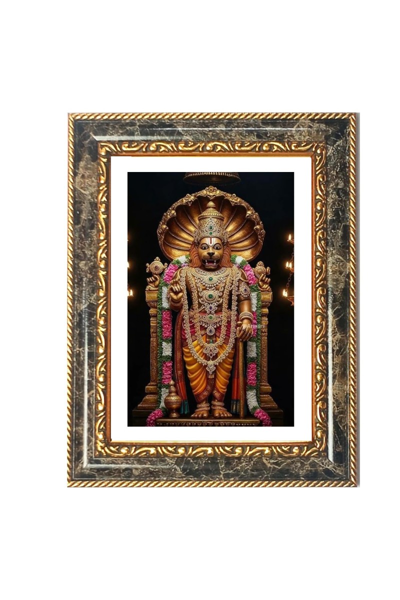 Narasimha Decorative Photo Frame With White Mount | Premium Wall & Tabletop Picture Frame | Home, Office & Temple Decoration | 10x14 Inch (Pack Of 1) (F32367)