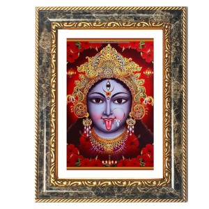 Goddess Kali Decorative Photo Frame With White Mount | Premium Wall & Tabletop Picture Frame | Home, Office & Temple Decoration | 8x12 Inch (Pack Of 1) (F31218)
