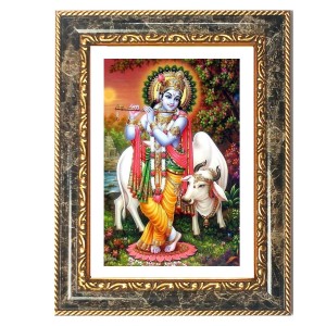 Krishna Decorative Photo Frame With White Mount | Premium Wall & Tabletop Picture Frame | Home, Office & Temple Decoration | 8x12 Inch (Pack Of 1) (F32479) Krishna Decorative Photo Frame With White Mount | Premium Wall & Tabletop Picture Frame | Home, Office & Temple Decoration | 8x12 Inch (Pack Of 1) (F32479)