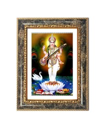 Saraswati Decorative Photo Frame With White Mount | Premium Wall & Tabletop Picture Frame | Home, Office & Temple Decoration | 10x14 Inch (Pack Of 1) (F31528)