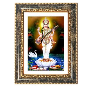 Saraswati Decorative Photo Frame With White Mount | Premium Wall & Tabletop Picture Frame | Home, Office & Temple Decoration | 10x14 Inch (Pack Of 1) (F31528)