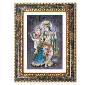 Radhaa Krishna Decorative Photo Frame With White Mount | Premium Wall & Tabletop Picture Frame | Home, Office & Temple Decoration | 12x16 Inch (Pack Of 1) (F32670)