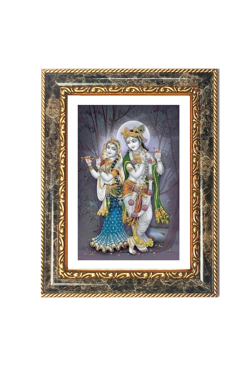 Radhaa Krishna Decorative Photo Frame With White Mount | Premium Wall & Tabletop Picture Frame | Home, Office & Temple Decoration | 12x16 Inch (Pack Of 1) (F32670)