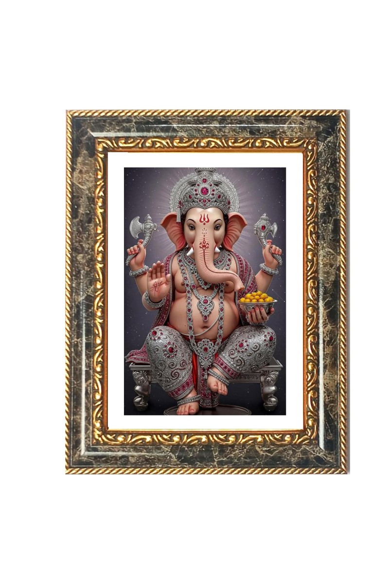 Ganeshaa Decorative Photo Frame With White Mount | Premium Wall & Tabletop Picture Frame | Home, Office & Temple Decoration | 10x14 Inch (Pack Of 1) (F32358)