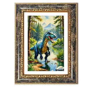 Dinosaur In Jungle Decorative Photo Frame With White Mount | Premium Wall & Tabletop Picture Frame | Home, Office & Temple Decoration | 8x12 Inch (Pack Of 1) (F31389) Dinosaur In Jungle Decorative Photo Frame With White Mount | Premium Wall & Tabletop Picture Frame | Home, Office & Temple Decoration | 8x12 Inch (Pack Of 1) (F31389)