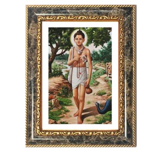 Krishna Decorative Photo Frame With White Mount | Premium Wall & Tabletop Picture Frame | Home, Office & Temple Decoration | 8x12 Inch (Pack Of 1) (F32568)