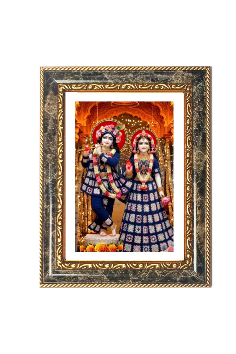 Radhaa Krishna Decorative Photo Frame With White Mount | Premium Wall & Tabletop Picture Frame | Home, Office & Temple Decoration | 10x14 Inch (Pack Of 1) (F31457)